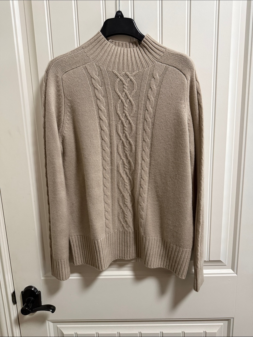 J. McLaughlin Men's Cable Turtleneck Sweater - Taupe